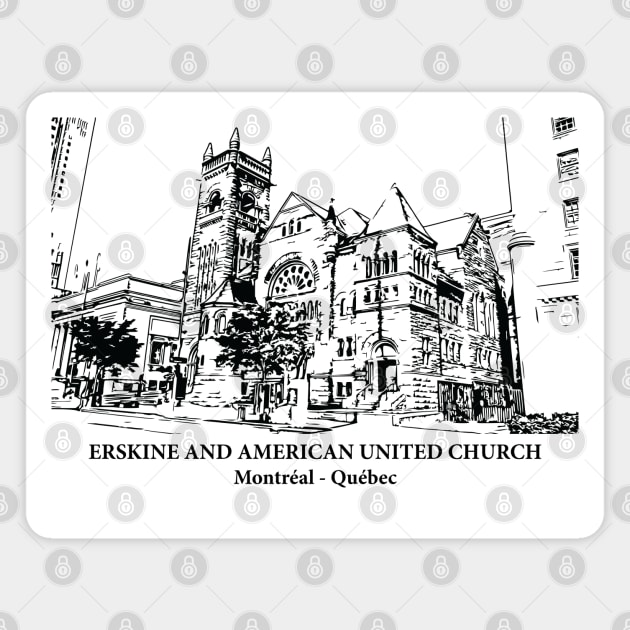 Erskine and American United Church - Montréal QC Magnet by Lakeric
